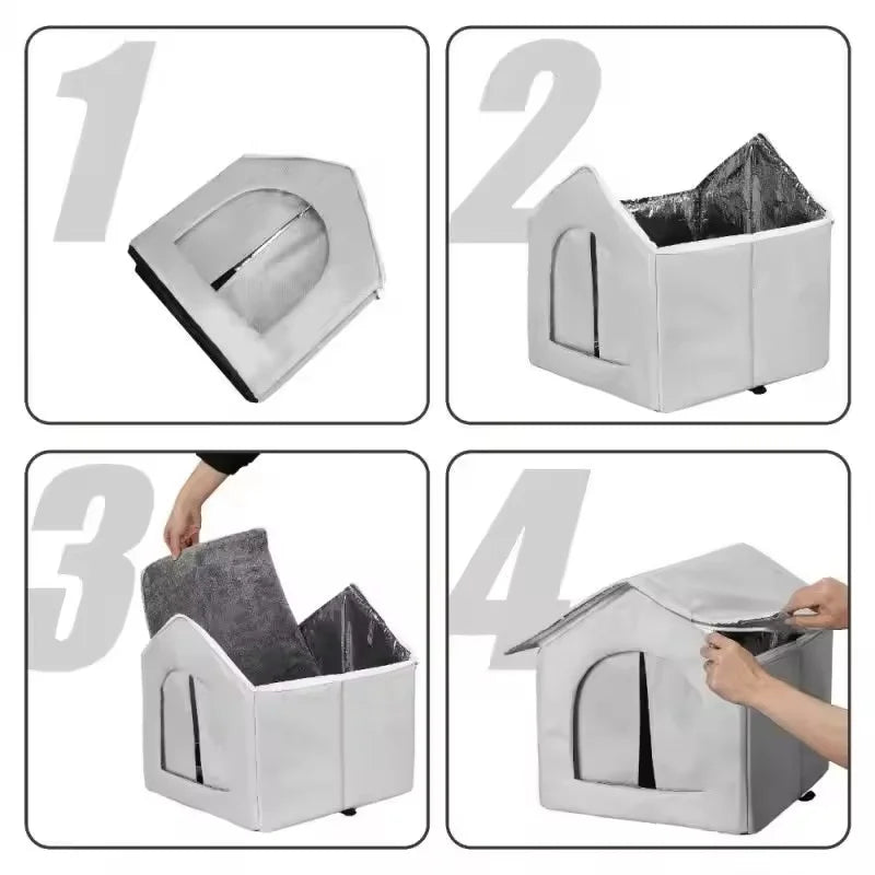 Outdoor Waterproof Pet House – All-Season Shelter for Stray Cats & Small Dogs