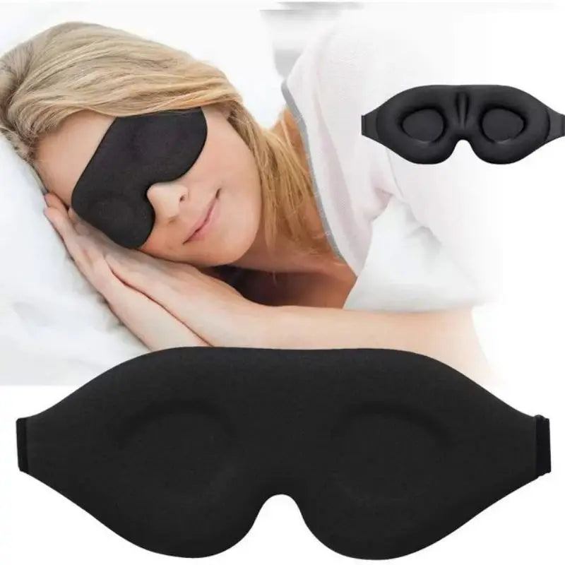 3D Eye Mask – Adjustable &amp; Light-Blocking Sleep Mask (Black) - PULSE MART