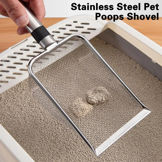 Stainless Steel Cat Litter Scoop – Heavy-Duty Rust-Resistant Litter Scooper with Ergonomic Handle