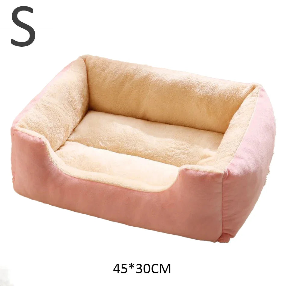 Plush Cat Bed Cushion Basket, Cozy Kitten House & Habitat