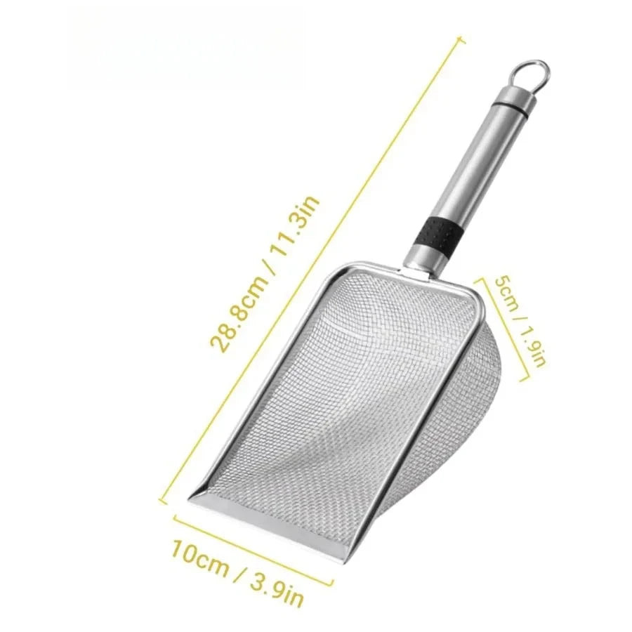 Stainless Steel Cat Litter Scoop – Heavy-Duty Rust-Resistant Litter Scooper with Ergonomic Handle