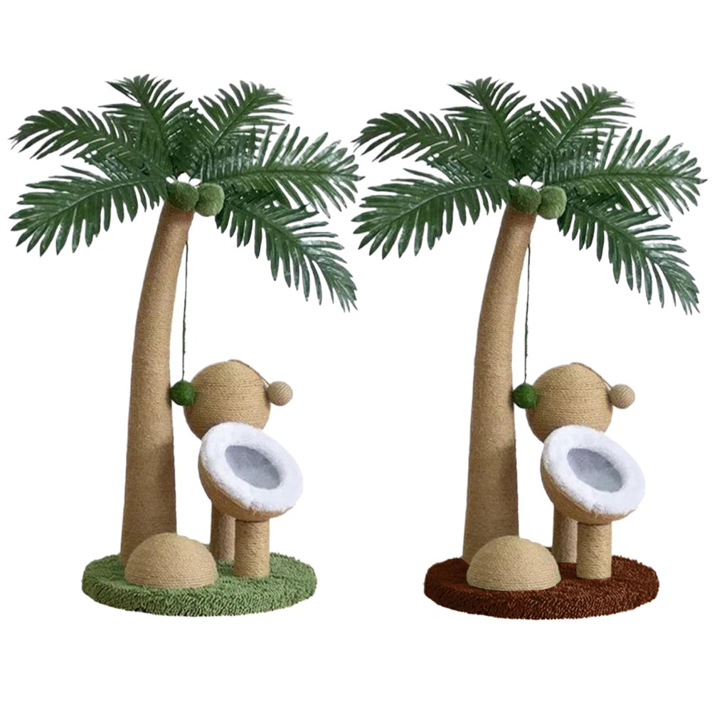Coconut Tree Cat Scratching Post - Interactive Natural Sisal Rope Pole