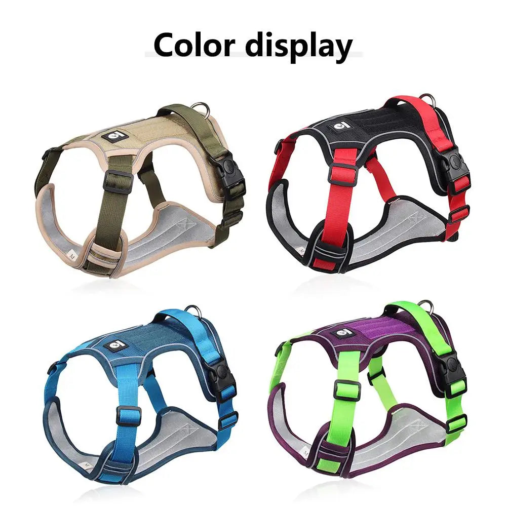 Heavy-Duty Oxford Dog Harness: Reflective Training Vest for Medium & Large Breeds