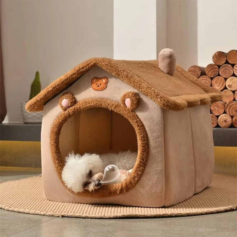 Foldable Pet House – Removable Washable Cat House & Cozy Bed for Cats & Small Dogs