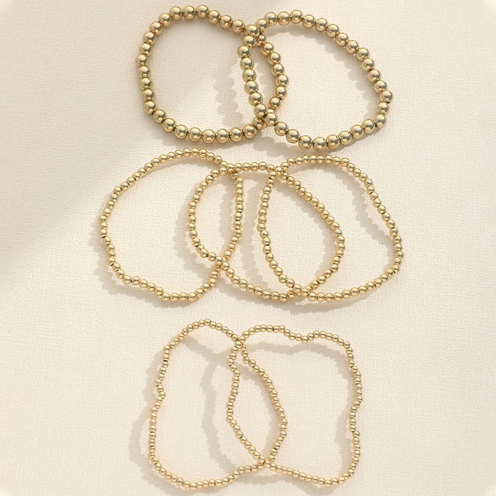 New Beaded Bracelets for Women Charm Link Chain Bracelets Bangles Handmade Gold Color