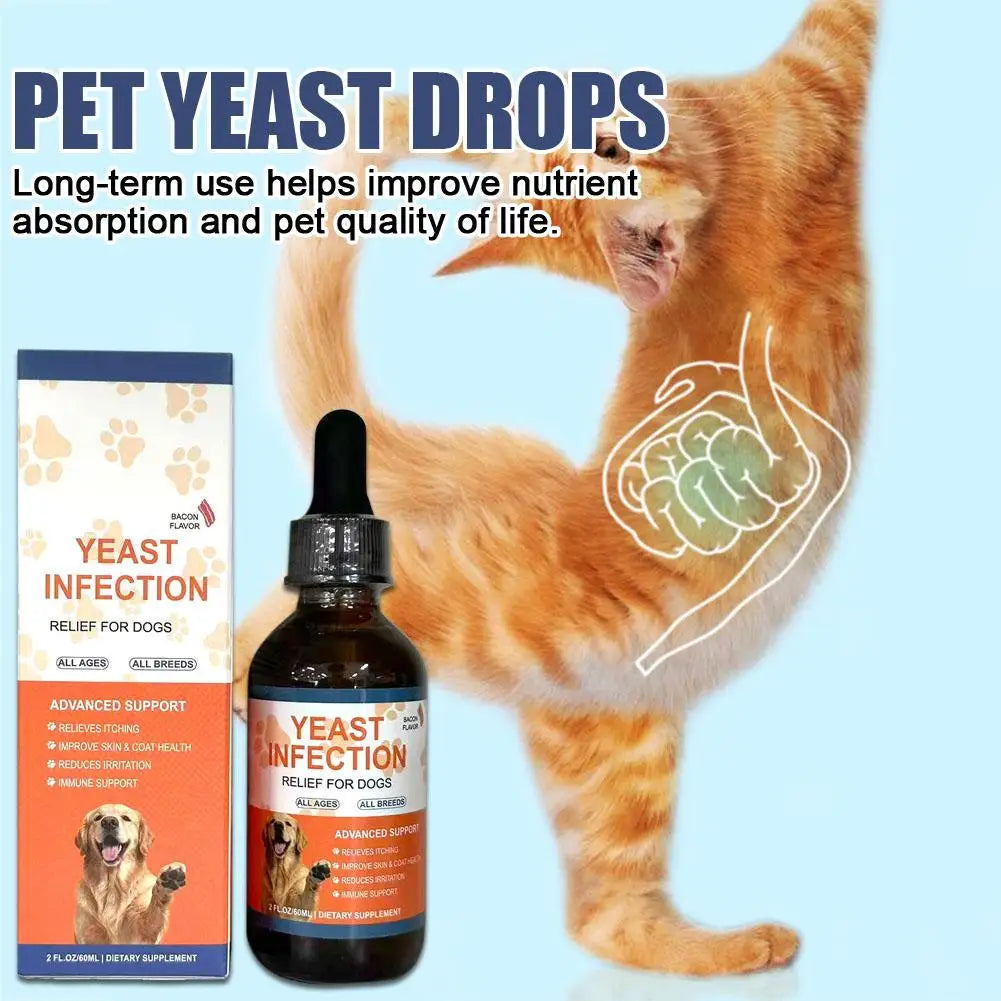 60ML Herbal Pet Skin & Coat Drops – Gentle Care Supplement for Dogs