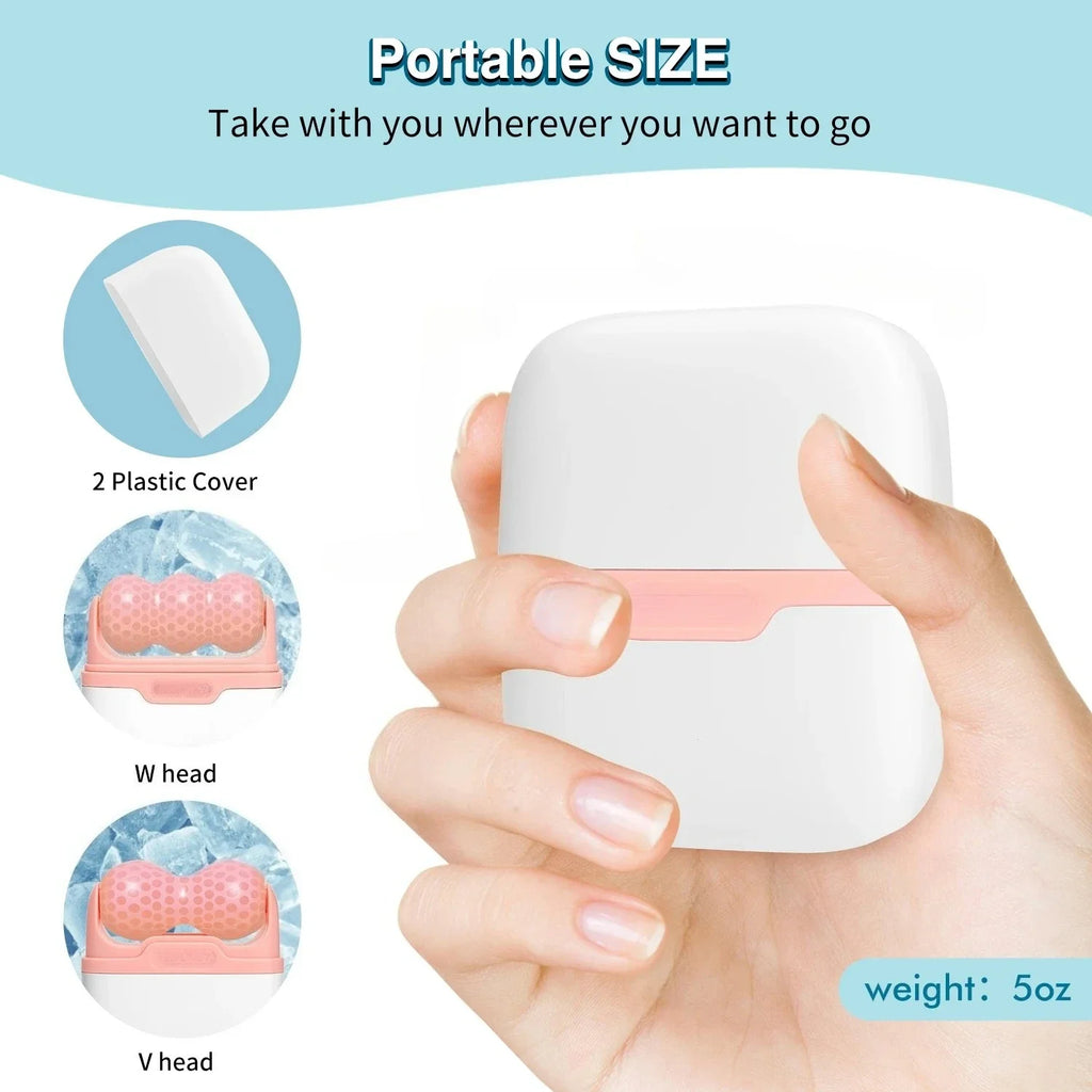 Double Head Ice Roller - Facial and Eye Puffiness Reliever, Migraine Pain Relief, and Skin Beauty Tool for Cold Body Massage - PULSE MART