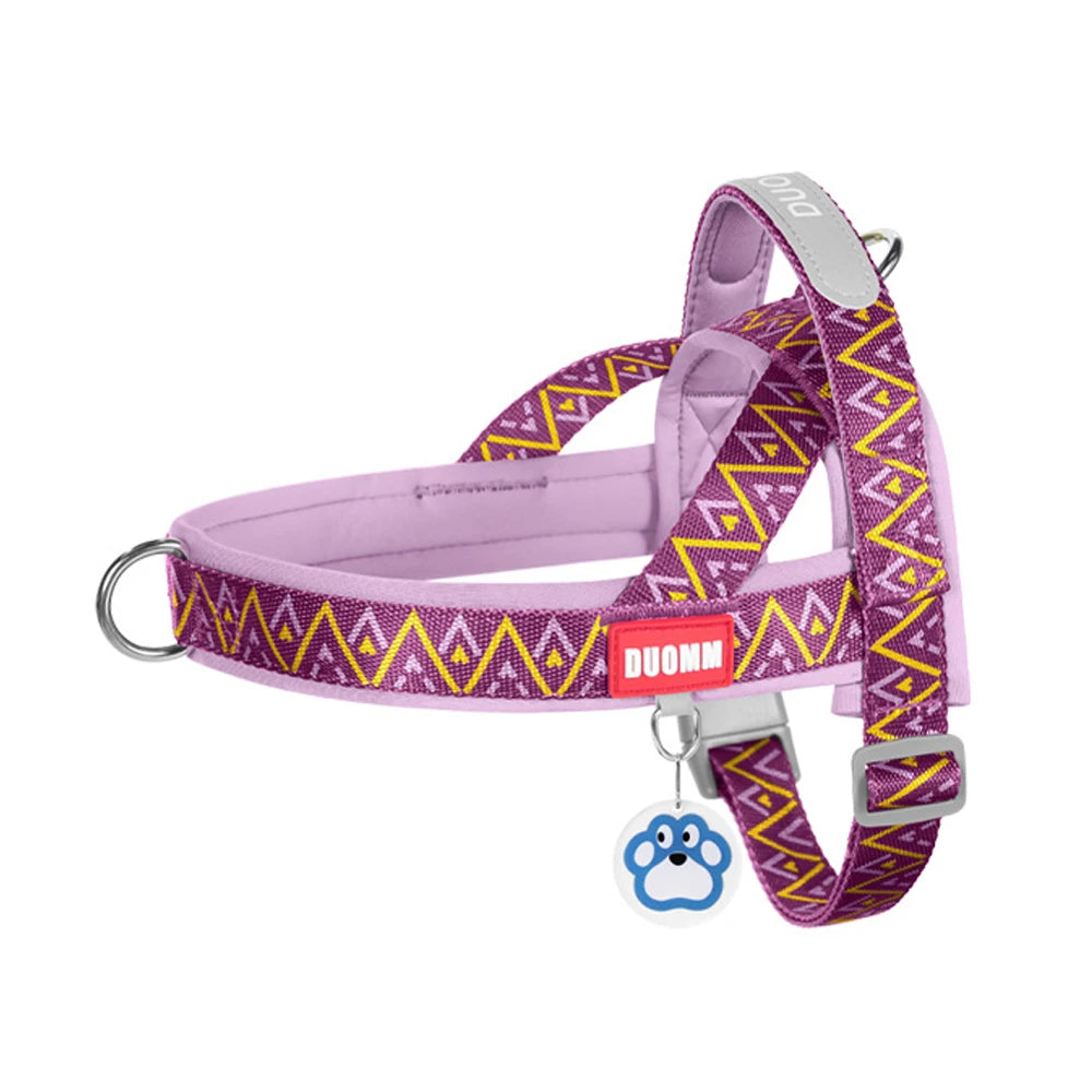 Fashion Printed Dog Harness: Soft No-Pull Padded Saddle Vest