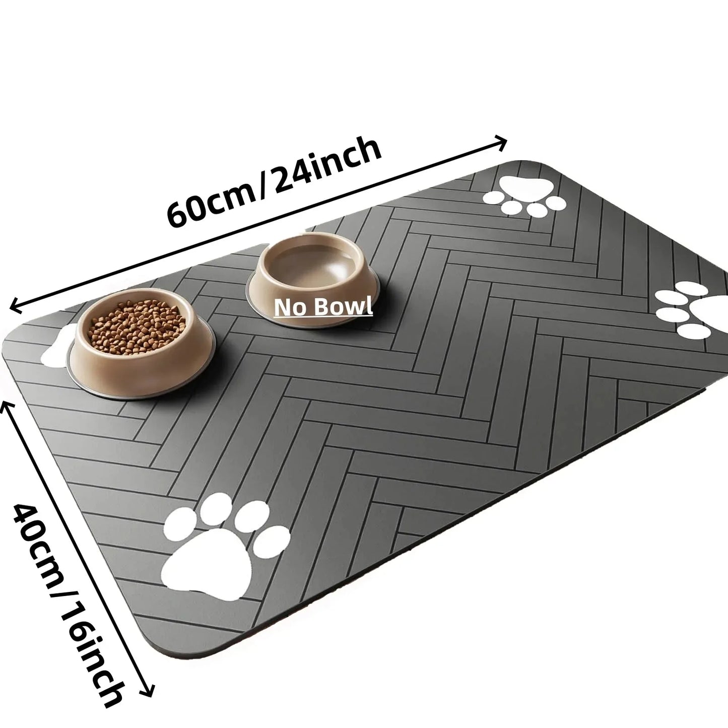 Waterproof Pet Feeding Mat, Absorbent Rubber-Backed Quick-Dry Placemat