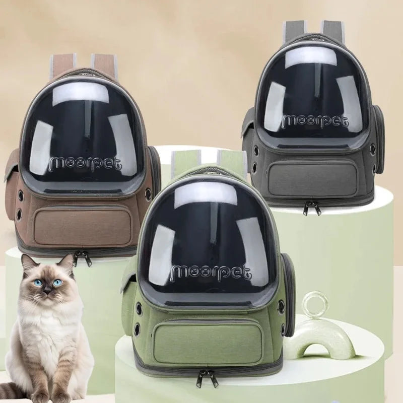 Transparent Cat Carrier Backpack – Breathable Pet Travel Backpack for Cats & Small Dogs