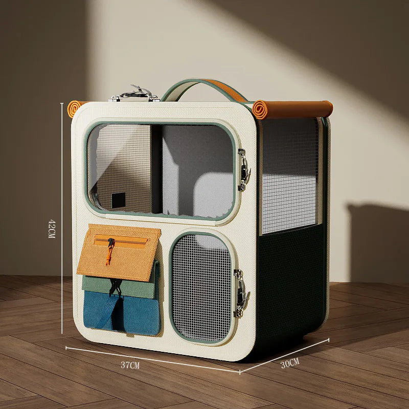 Rolling Cat Carrier with Wheels – Pet Travel Carrier for Large Cats & Small Dogs Up to 10kg