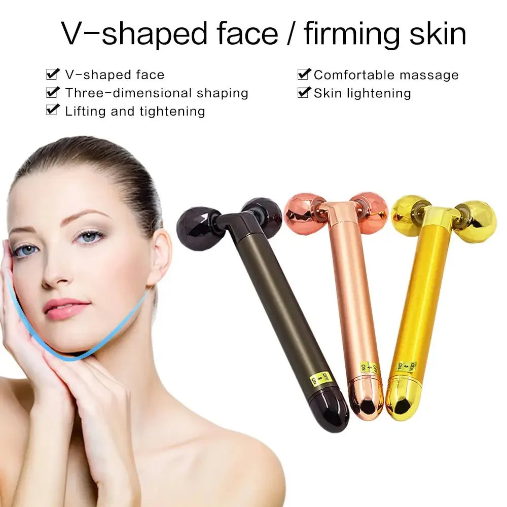Electric Roller Beauty Bar – Vibrating Facial Massager for Face Lifting, Anti-Wrinkle &amp; Skin Tightening Tool - PULSE MART