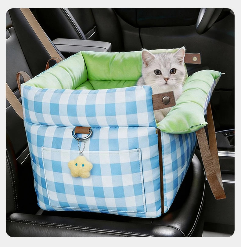 2-in-1 Pet Car Seat Carrier, Waterproof Detachable Travel Bag