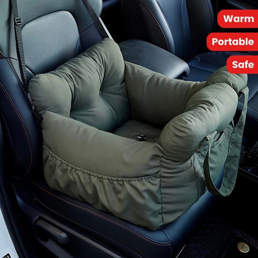Dog Car Seat with Safety Belt, Washable Non-Slip Pet Booster Bed