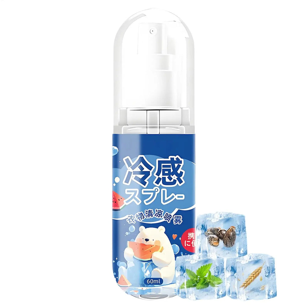 60ml Cooling Spray Refreshing Cool Body Mist Hot Weather Heat Relief Mist Outdoor