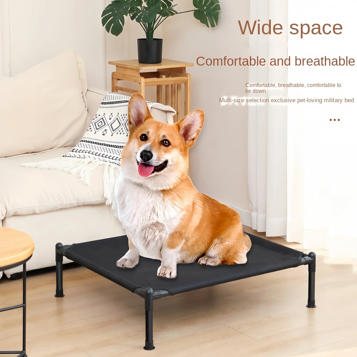 Folding Elevated Pet Bed, Portable Camping Dog & Cat Cot