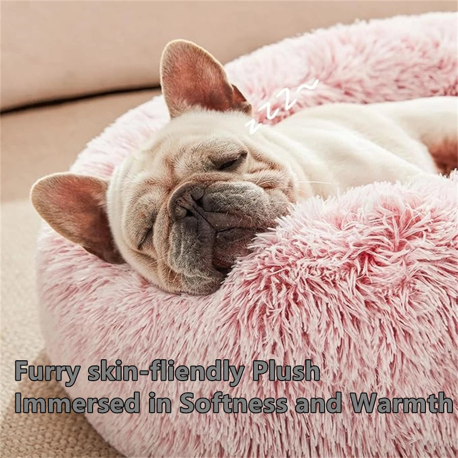 The Deep Sleep Calming Shag Fur Donut Pet Bed