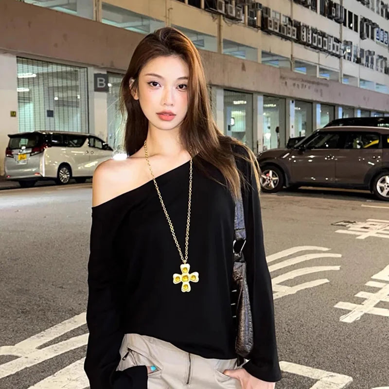 No Hat Hoodies Women Autumn Sexy Spicy Girls Solid Baggy Cozy Streetwear Korean Style