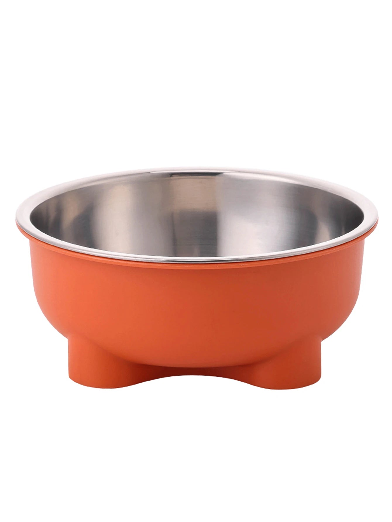 1PC Four-Legged Solid Color Stainless Steel Pet Dog Bowl And Cat Bowl For Indoor And Outdoor Use