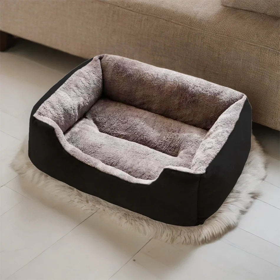 Plush Cat Bed Cushion Basket, Cozy Kitten House & Habitat
