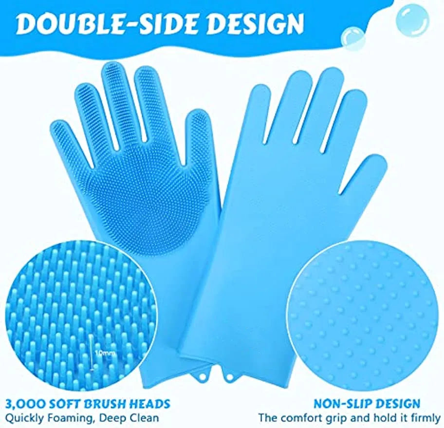Pet Bathing Gloves – Silicone Grooming & Hair Removal Scrubber for Dogs & Cats