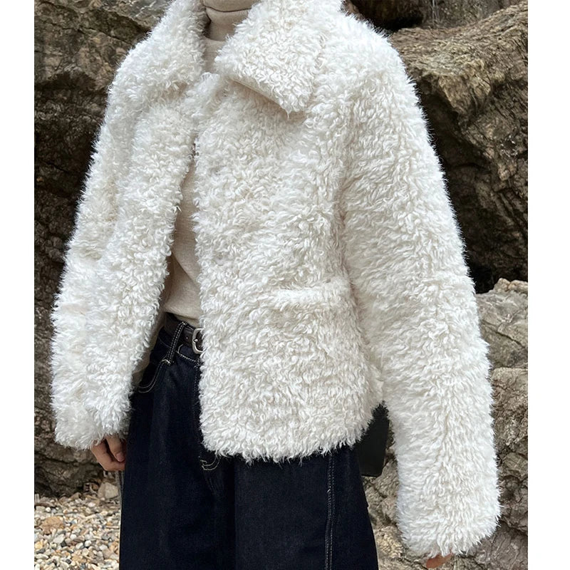 2024 Women’s Winter Warm Lambswool Coat – Thick Furry Jacket - PULSE MART
