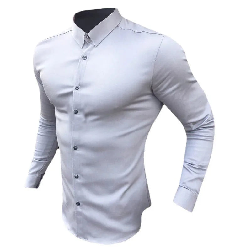 Men's Shirt Fashion Full Sleeve Shirt Men's Muscle Casual Slim-fit Business Dress shirt