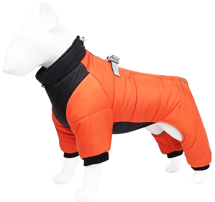 Reflective Four-Legged Dog Winter Coat - Rainproof Windproof Overalls