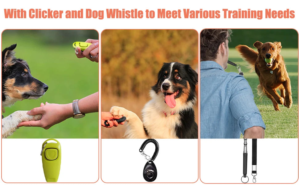 Ultimate Dog Training Kit - Treat Pouch, Clicker, Silent Whistle & Guide Set