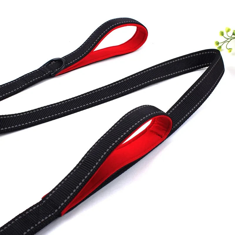 Double Handle Outdoor Travel Dog Leash - Heavy Duty Training Lead