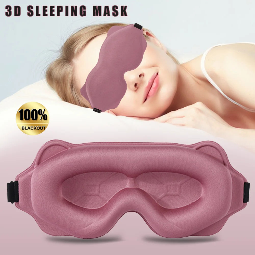 3D Sleeping Mask – Light Blocking, Soft Padded Eye Shade &amp; Sleeping Aid - PULSE MART