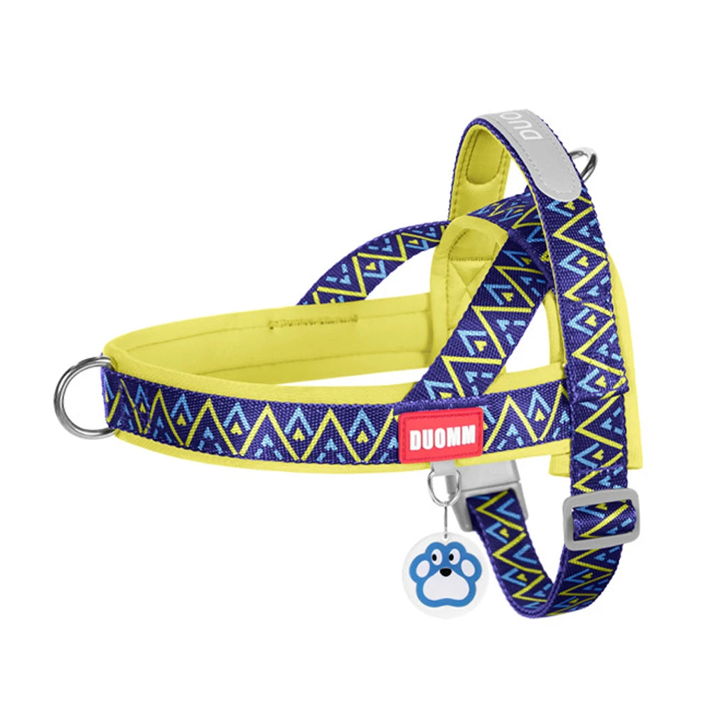 Fashion Printed Dog Harness: Soft No-Pull Padded Saddle Vest