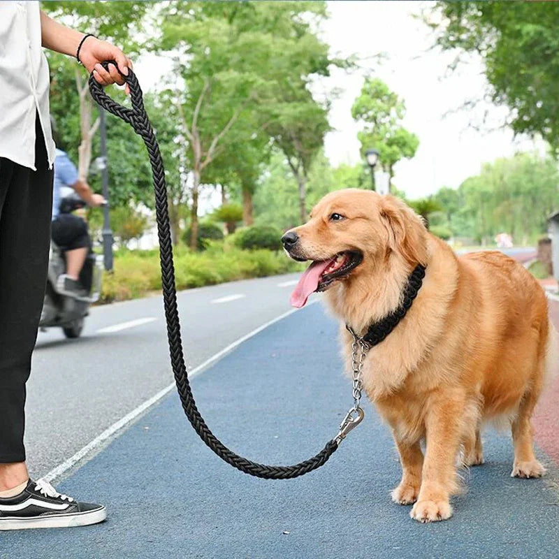 4.5ft Heavy Duty Braided Dog Leash - Durable Nylon Lead for All Sizes