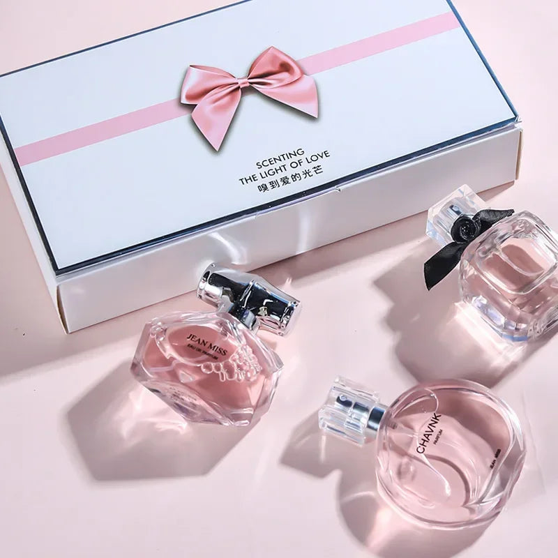 90ML(30mlx3PCS) Eau De Parfum Gift Box Feminino Spray Fresh Light Scent Floral Fruity