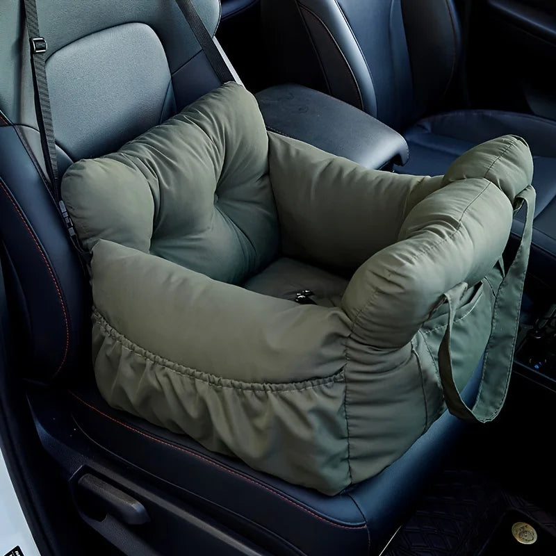 Dog Car Seat with Safety Belt, Washable Non-Slip Pet Booster Bed