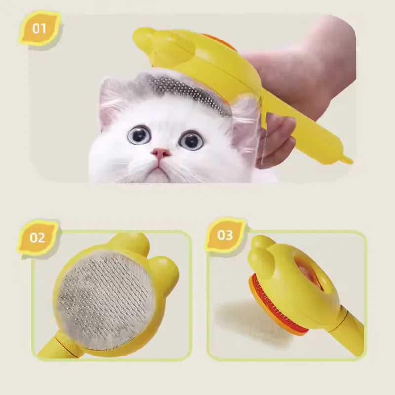 3-Piece Cat Grooming Kit – Cat Nail Clippers, Grooming Brush & Flea Comb Set
