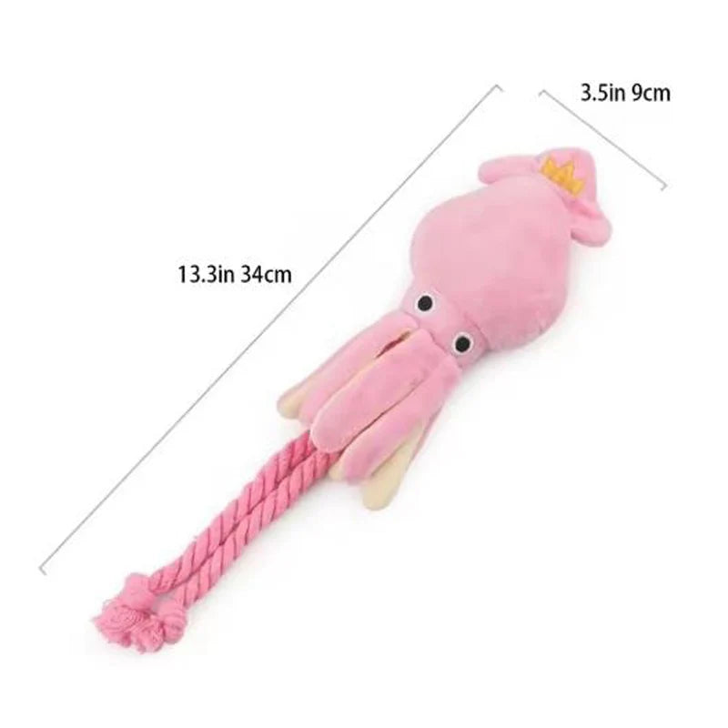 Sound-Emitting Cotton Rope Octopus - Durable Chew & Teeth Cleaning Toy