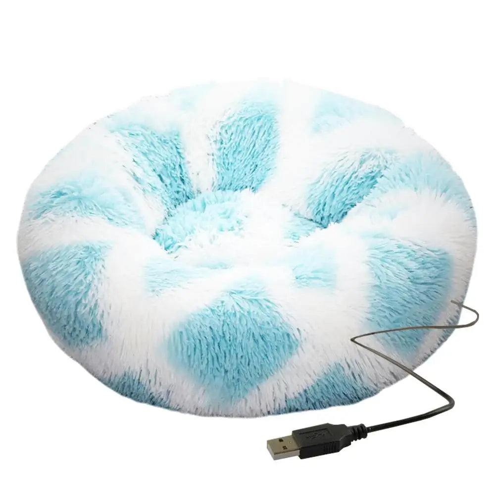 The Confort Therapy USB Heated Calming Donut Pet Bed