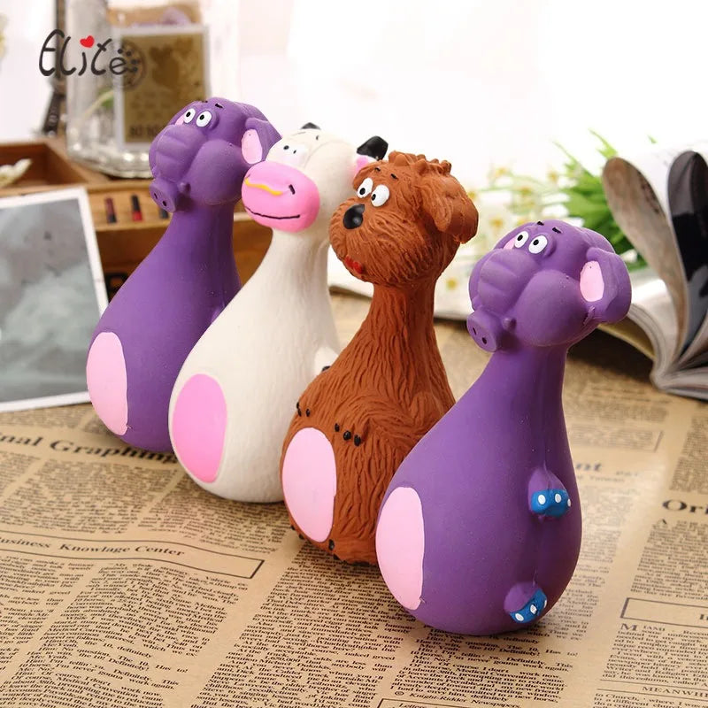 Cartoon Voice Rubber Dog Toy - Tough Molar Cleaner for Teddies & Frenchies
