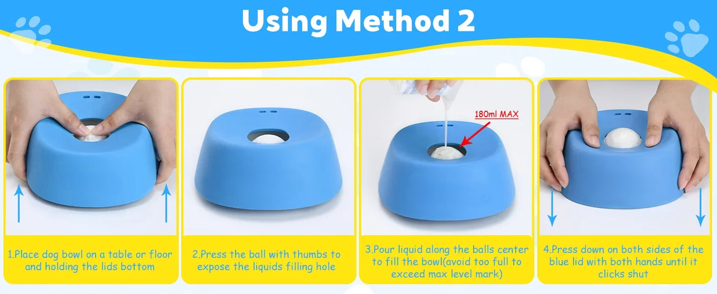 Liquid Slow Feeder Dog Bowl - Ball-Shaped Bone Soup Licking Dish