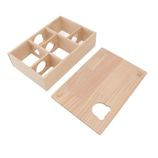 Wooden Hamster House – Multi-Room Log Cabin Hideout for Hamsters, Chinchillas & Small Pets