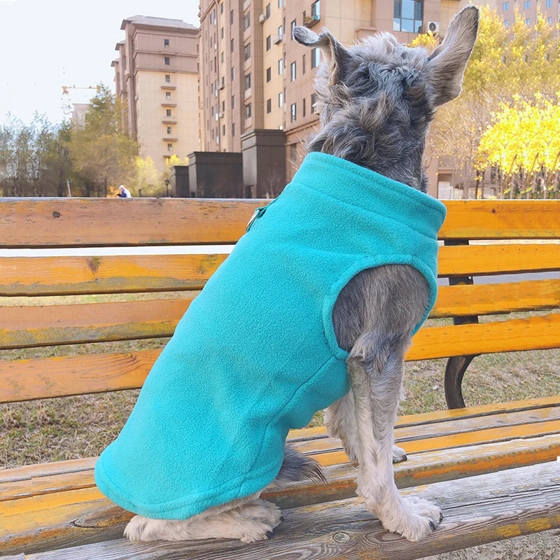 Winter Fleece Dog Jacket with Harness D-Ring - Warm Step-In Vest for Small Dogs