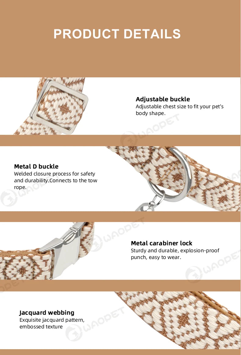 Bohemian Ethnic Style Pet Collar: Luxurious Adjustable Multi-Color Neckband