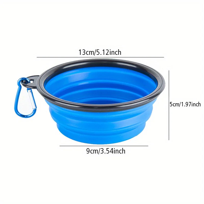 Collapsible Travel Dog Bowl with Lip - Portable Silicone Food & Water Dish