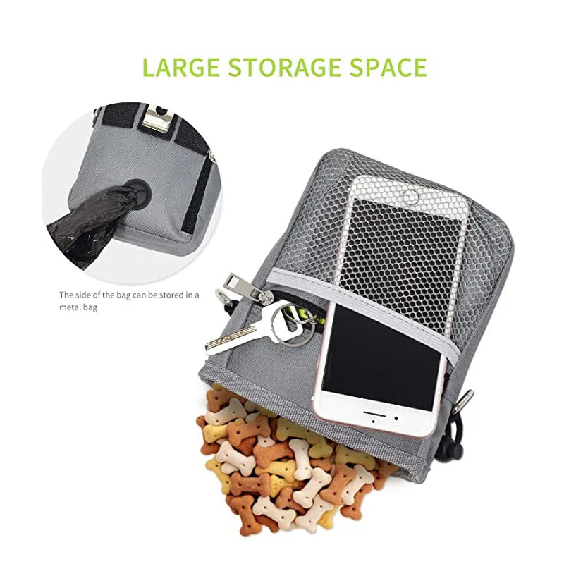 Dog Training Pouch Snack Carrier Outdoor Feeding Waist Bag Portable Foldable Pet Supplies Treat Holder Walking Adjustable Pack