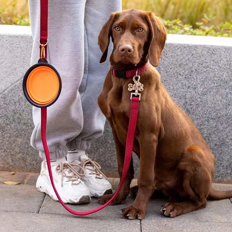 Durable TPR Collapsible Pet Bowl - Portable Travel Food & Water Dish
