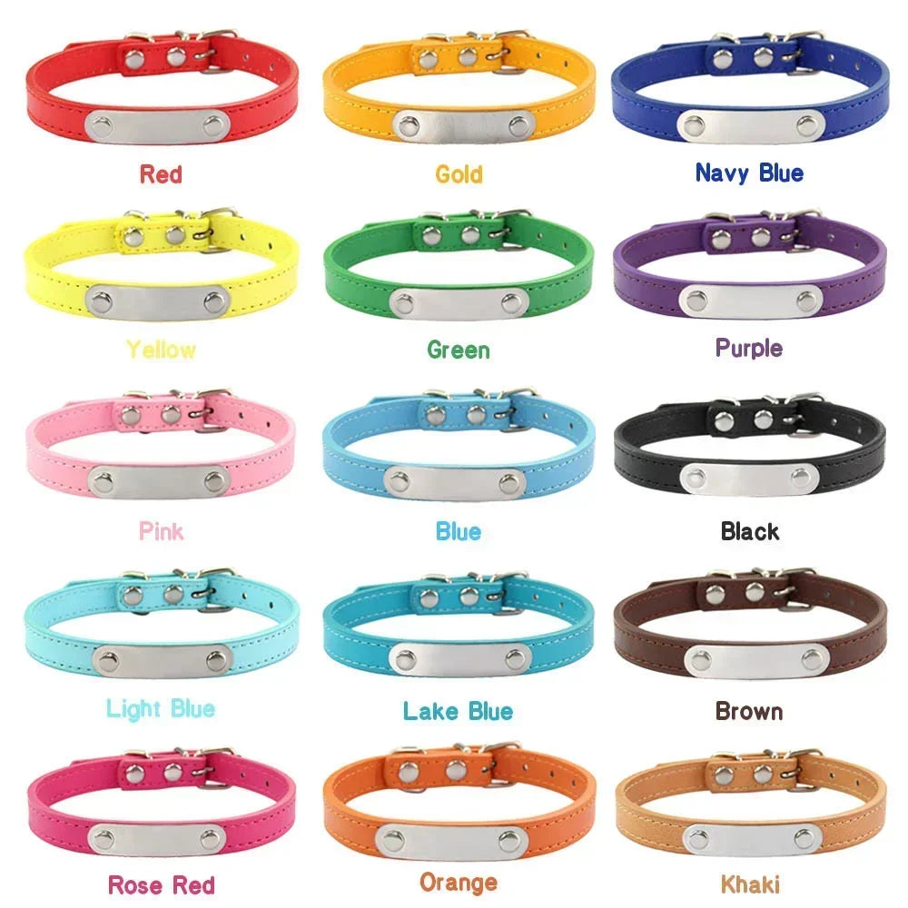 Personalized Leather Dog Collar: Custom Carved Name ID & Anti-Lost Design