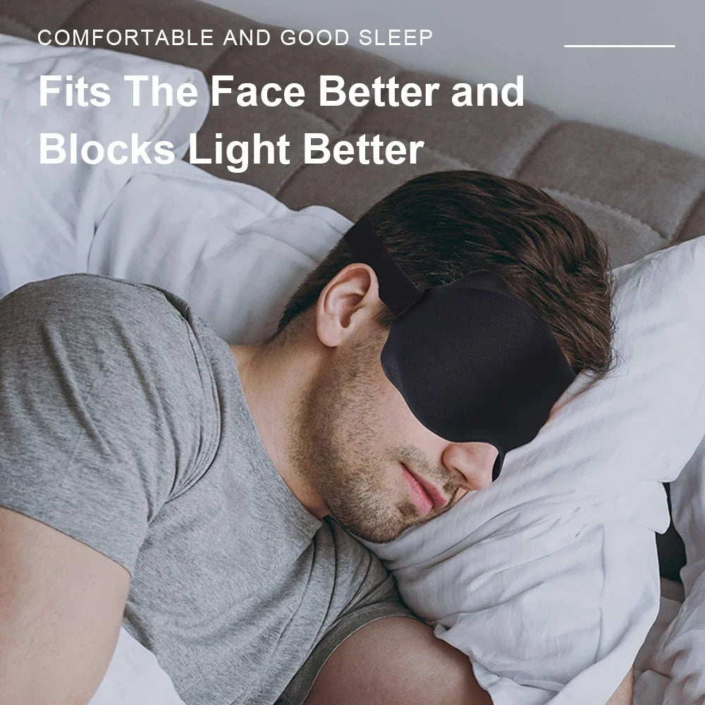 3D Sleeping Mask – Light Blocking, Soft Padded Eye Shade &amp; Sleeping Aid - PULSE MART