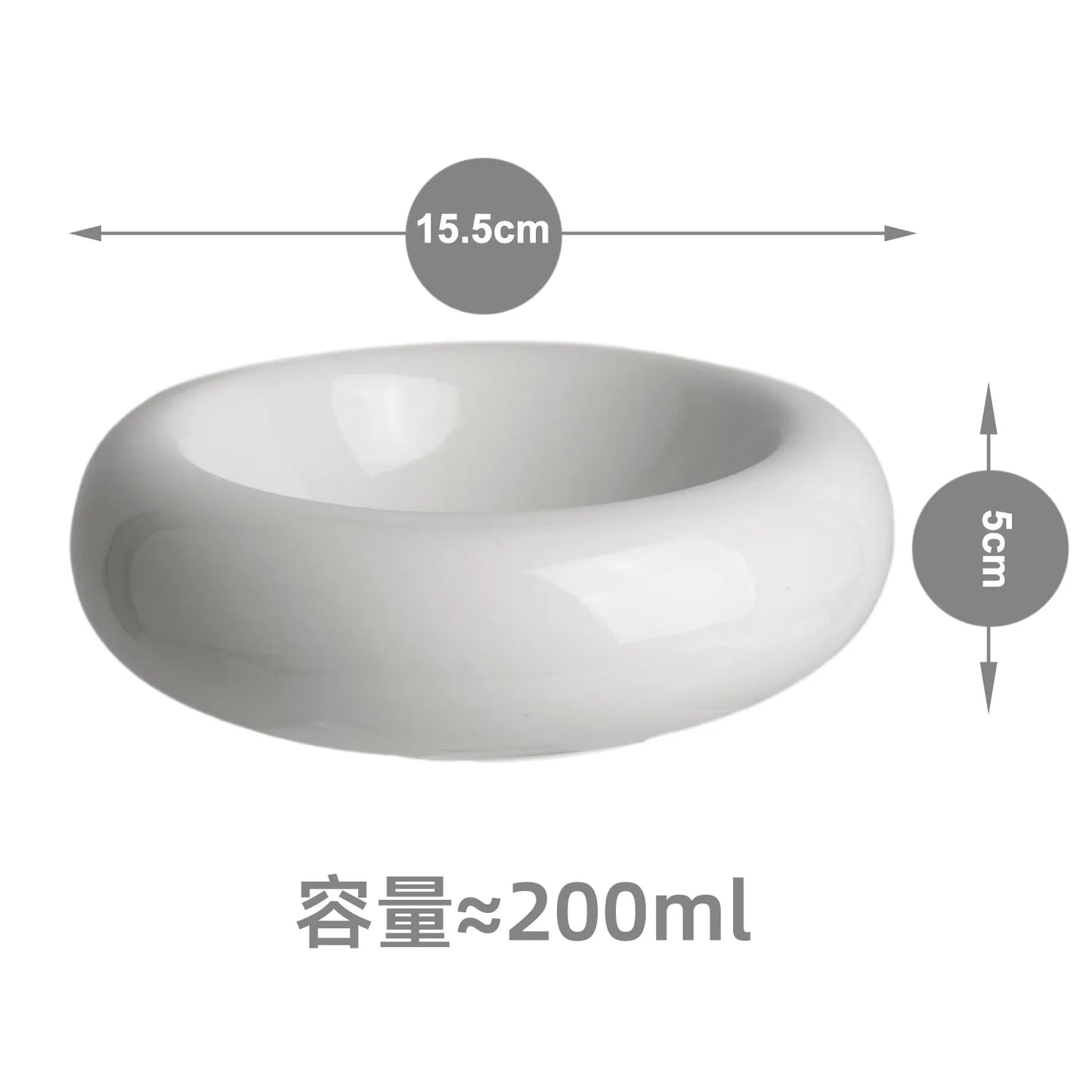 Ceramic Donut Cat Bowl – Non-Slip Anti-Tip Cat Food & Water Bowl for Cats & Small Pets