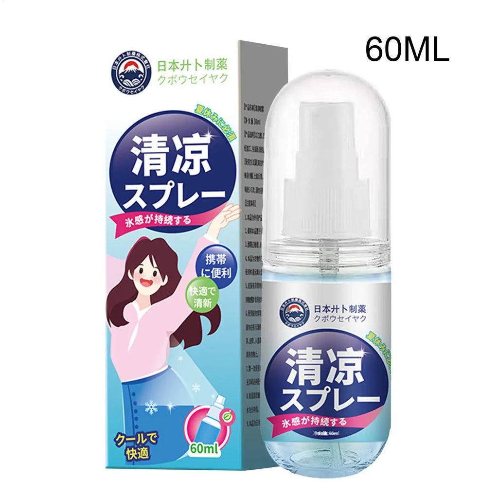Cooling Spray for Body Refreshing Cool Body Mist 60ml Natural Cooling Supplies Hot Weather Relief